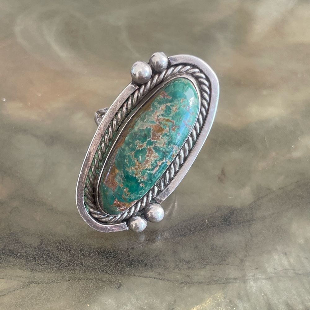 Large Vintage Navajo turquoise ring